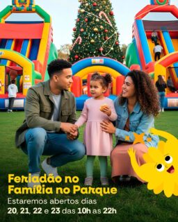 ‼️FERIADÃO de NOVEMBRO no Família no Parque ‼️

Venha visitar o Família no Parque durante o feriadão de novembro em nosso novo espaço repleto de brincadeiras dentro do Parque Villa Lobos.

🎯 Atrações para todas as idades
💰 Entrada gratuita 
👫 Para toda família 
🐶 Pet Friendly 
🏃🏻‍♂️‍➡️ Gincana
🍔 Praça de alimentação 
👏🏻 Pacotes para Aniversários 

Vai ter hippo (maior tobogã inflável da América Latina), bungee trampolim 🎪, tirolesa, infláveis gigantes 🦖, T-Rex, tobogã 🛝, parque de trampolins, futebol gigante ⚽️, área kids 👶🏾👶🏻👶🏼, pescaria 🐠, tiro ao alvo 🎯, 🚂 trenzinho e muito mais.

Programação ainda possui uma equipe de animadores com brincadeiras gratuitas ao longo de todo o dia.

🗓️ Datas: 20,21,22,23 de novembro
⏰ das 10h às 22h (horário especial devido à árvore de natal)
📍Parque Villa Lobos - Av. Prof. Fonseca Rodrigues, 2001 - Alto de Pinheiros, São Paulo - SP, 05461-010

‼️ Entrada GRATUITA‼️
💰Atrações a partir de R$ 10,00
❤️Vip Pass: R$ 150 por pessoa

💳 Ativação do cartão de consumo R$5,00 (após utilizar pode trocar por R$5,00 ou por 1 água).
É possível baixar o APP da Zig, comprar por lá e entrar nas atrações com o celular.
