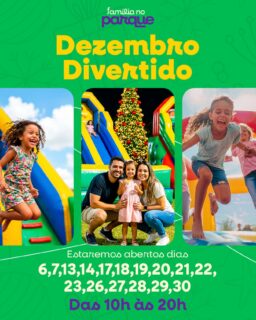‼️Dezembro Divertido no Família no Parque ‼️

Venha visitar o Família no Parque durante o mês de dezembro com várias datas em nosso novo espaço dentro do Parque Villa Lobos.

🎯 Atrações para todas as idades
💰 Entrada gratuita 
👫 Para toda família 
🐶 Pet Friendly 
🏃🏻‍♂️‍➡️ Gincana
🍔 Praça de alimentação 
👏🏻 Pacotes para Aniversários 

Vai ter hippo (maior tobogã inflável da América Latina), bungee trampolim 🎪, tirolesa, infláveis gigantes 🦖, T-Rex, tobogã 🛝, parque de trampolins, futebol gigante ⚽️, área kids 👶🏾👶🏻👶🏼, pescaria 🐠, tiro ao alvo 🎯, 🚂 trenzinho e muito mais.

Programação ainda possui uma equipe de animadores com brincadeiras gratuitas ao longo de todo o dia.

🗓️ Datas: 6,7, 13,14, 17,18,19,20,21,22,23, 26,27,28,28,30 de dezembro
⏰ das 12h às 20h (horário especial devido à árvore de natal)
📍Parque Villa Lobos - Av. Prof. Fonseca Rodrigues, 2001 - Alto de Pinheiros, São Paulo - SP, 05461-010

‼️ Entrada GRATUITA‼️
💰Atrações a partir de R$ 10,00
❤️Vip Pass: R$ 150 por pessoa

💳 Ativação do cartão de consumo R$5,00 (após utilizar pode trocar por R$5,00 ou por 1 água).
É possível baixar o APP da Zig, comprar por lá e entrar nas atrações com o celular.