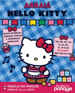 🌽🎀 O arraiá mais fofo do ano vai acontecer no Família no Parque! 🎶🔥

A Hello Kitty estará no Parque Villa-Lobos para deixar o mês de junho ainda mais divertido! 💖✨
Prepare o look caipira, reúna a família e venha curtir dias cheios de alegria, comidas típicas, muitas surpresas especiais e diversão com as opções do Família no Parque: tirolesa, o maior inflável da América Latina (Hippo), simulador, Trio de Forro e outros brinquedos do espaço, que atendem a todas as idades! 🌭🍿🎡

📍 Família no Parque – Parque Villa-Lobos
📅 Dias 04, 05, 06, 07, 13, 14, 20, 21, 27 e 28 de junho
⏰ Das 10h às 18h

Vai ter diversão para todas as idades em um arraiá encantador com a personagem mais querida do mundo! 💕

#ArraiaHelloKitty #FamiliaNoParque #ParqueVillaLobos #HelloKitty #Arraia2026 PasseioEmFamilia DiversaoEmSP FestaJunina SaoPauloComCriancas