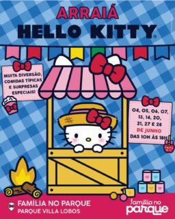 🎀🌽 O clima de festa junina vai tomar conta do Família no Parque com um Arraiá da Hello Kitty cheio de atrações especiais! ✨🎶

Além de muita diversão com as opções do Família no Parque, tais como tirolesa, o maior inflável da América Latina (Hippo), simulador, Trio de Forro, comidas típicas e brincadeiras para toda a família, o evento também vai contar com:
💖 Esculturas da Hello Kitty Parade espalhadas que vai garantir fotos incríveis
🎯 Jogos temáticos para divertir crianças e adultos
💃 Quadrilha todos os dias às 14h30
🎡 Um cenário encantador para viver momentos inesquecíveis

Prepare o traje caipira e venha aproveitar essa experiência! 🌟

📍 Família no Parque – Parque Villa-Lobos
📅 Dias 04, 05, 06, 07, 13, 14, 20, 21, 27 e 28 de junho
⏰ Das 10h às 18h

Chame a família e os amigos para curtir o arraiá mais fofo de São Paulo! 💕🌽

#ArraiaHelloKitty #HelloKittyParade #FamiliaNoParque #ParqueVillaLobos #FestaJunina HelloKitty PasseioEmFamilia DiversaoEmSP Quadrilha SaoPauloComCriancas